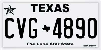 TX license plate CVG4890