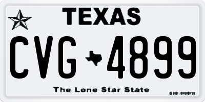 TX license plate CVG4899