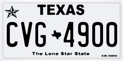 TX license plate CVG4900