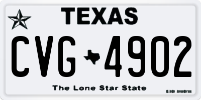 TX license plate CVG4902