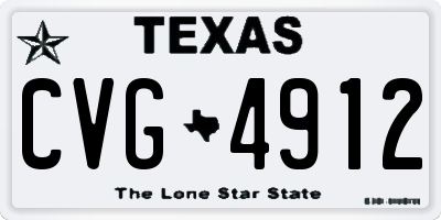 TX license plate CVG4912