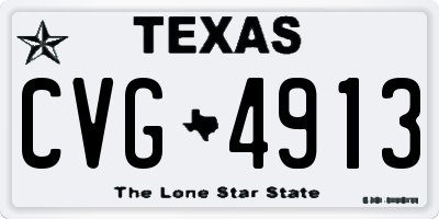 TX license plate CVG4913
