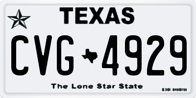 TX license plate CVG4929