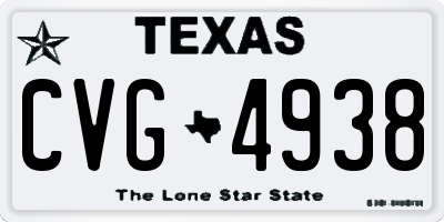 TX license plate CVG4938