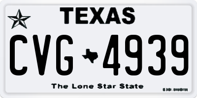 TX license plate CVG4939
