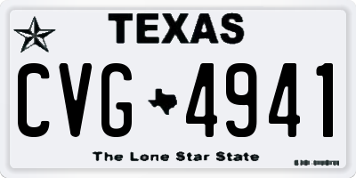 TX license plate CVG4941