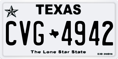 TX license plate CVG4942
