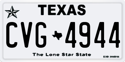 TX license plate CVG4944