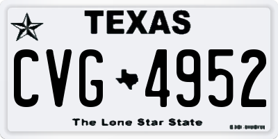 TX license plate CVG4952