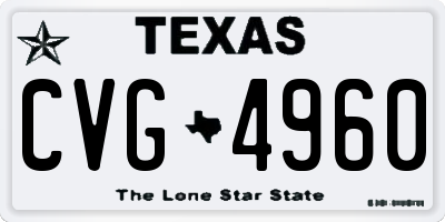 TX license plate CVG4960