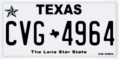 TX license plate CVG4964