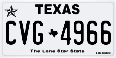 TX license plate CVG4966