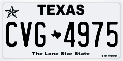 TX license plate CVG4975