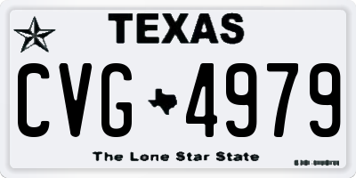 TX license plate CVG4979