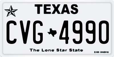 TX license plate CVG4990