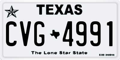 TX license plate CVG4991