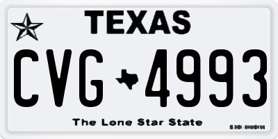 TX license plate CVG4993