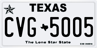TX license plate CVG5005