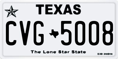 TX license plate CVG5008