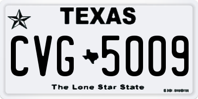 TX license plate CVG5009