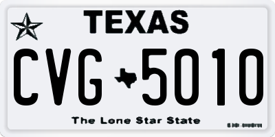 TX license plate CVG5010