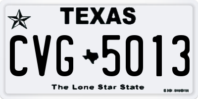 TX license plate CVG5013