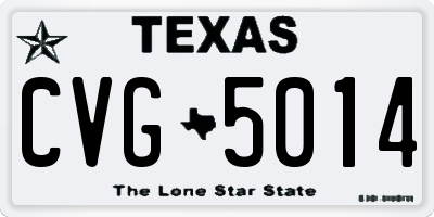 TX license plate CVG5014