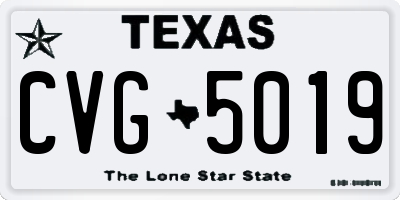 TX license plate CVG5019
