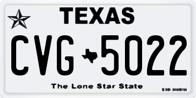 TX license plate CVG5022