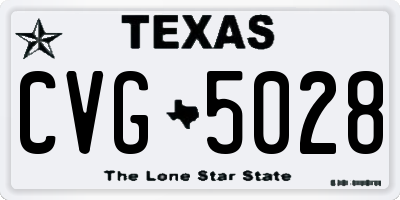 TX license plate CVG5028