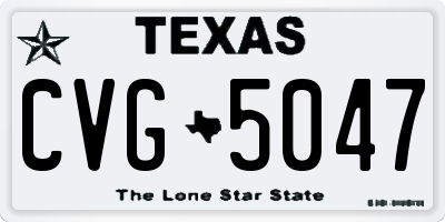TX license plate CVG5047