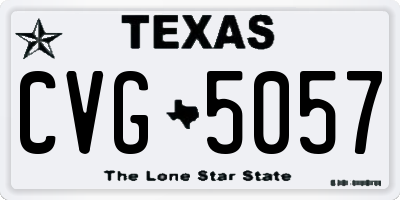 TX license plate CVG5057