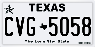 TX license plate CVG5058