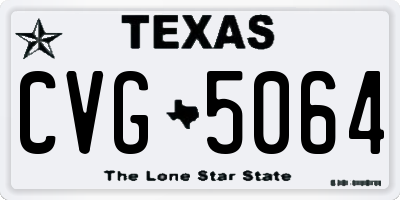 TX license plate CVG5064