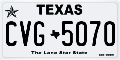 TX license plate CVG5070