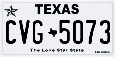 TX license plate CVG5073