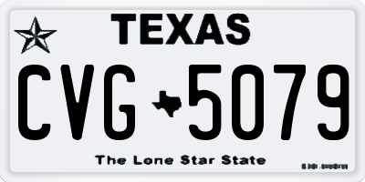TX license plate CVG5079