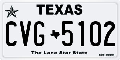 TX license plate CVG5102