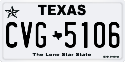 TX license plate CVG5106