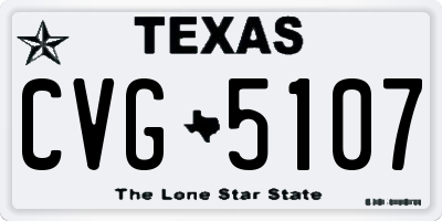 TX license plate CVG5107