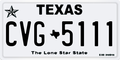 TX license plate CVG5111