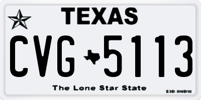 TX license plate CVG5113