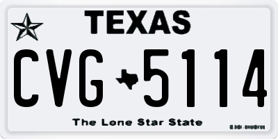 TX license plate CVG5114