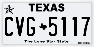 TX license plate CVG5117