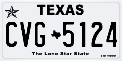 TX license plate CVG5124