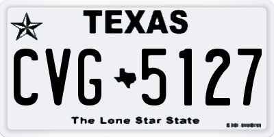 TX license plate CVG5127