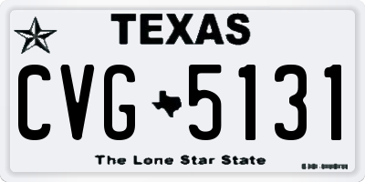 TX license plate CVG5131