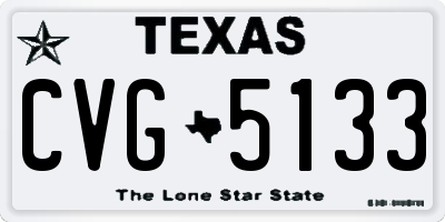 TX license plate CVG5133