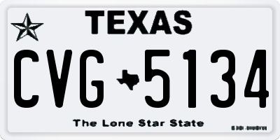 TX license plate CVG5134