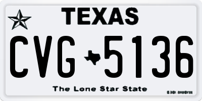 TX license plate CVG5136